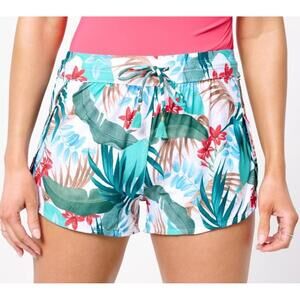 Jantzen Cover-Up Swim Over-Short Plus Size 20W Tropic Palms Seafoam Tides NWT